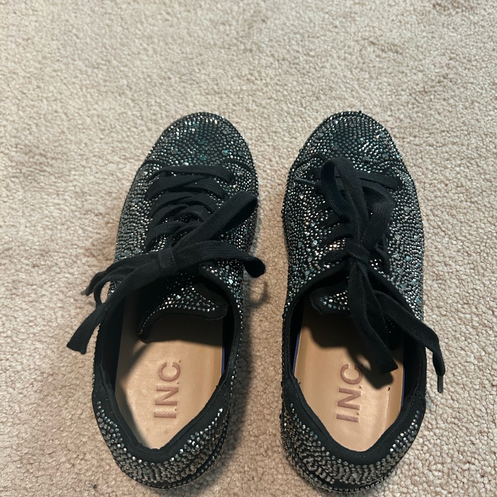 Black Rhinestone Sneakers - Picture 2 of 4